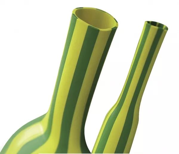 GAINE THERMOR�TRACTABLE, BARRE DE 1 M, R�TREINT 2:1, DIAM. 38/19 MM, VERT/JAUNE