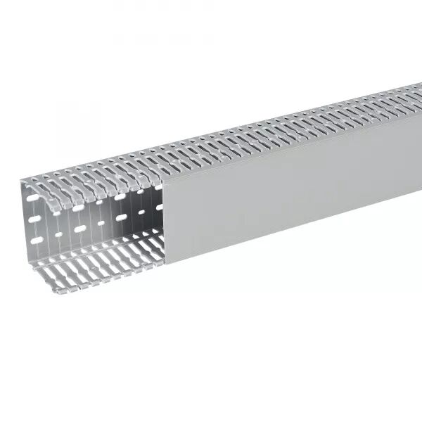Goulotte de c�blage Segma - 100mmx80mm - Fond+couvercle - Longueur 2m - PVC gris