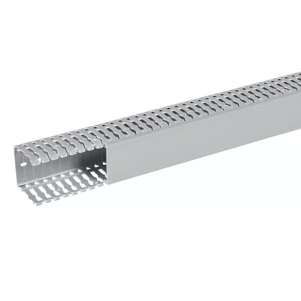 Goulotte de c�blage Segma - 60mmx60mm - Fond+couvercle - Longueur 2m - PVC gris