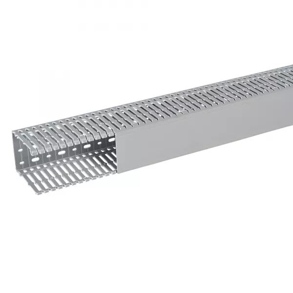 Goulotte de c�blage Segma - 80mmx100mm - Fond+couvercle - Longueur 2m - PVC gris