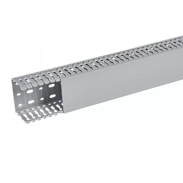 Goulotte de c�blage Segma - 80mmx60mm - Fond+couvercle - Longueur 2m - PVC gris