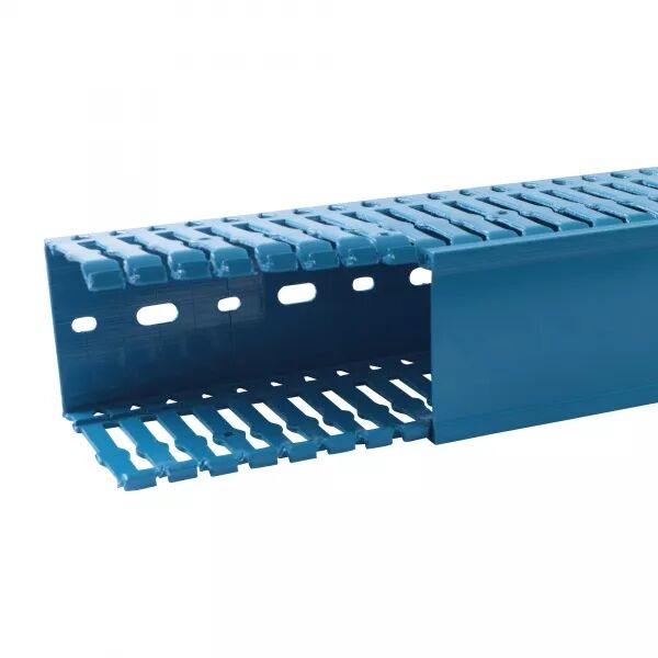 Goulotte de c�blage Segma sans halog�ne BSI - 60x80mm - Fond+couvercle - Bleu