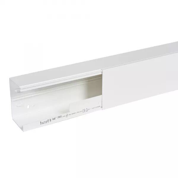 Goulotte distribution Viadis 120x80mm-Fond+couvercle-1 compart-Longueur 2m-Blanc