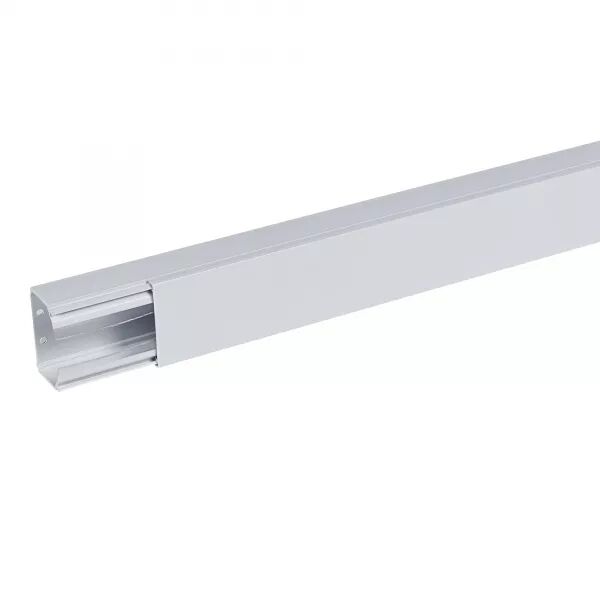 Goulotte distribution Viadis 60x40mm-Fond+couvercle-1 compart-Longueur 2m-Gris