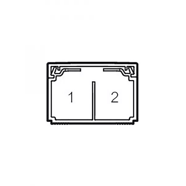 Goulotte distribution Viadis 60x40mm-Fond+couvercle-2 compart-Longueur 2m-Blanc