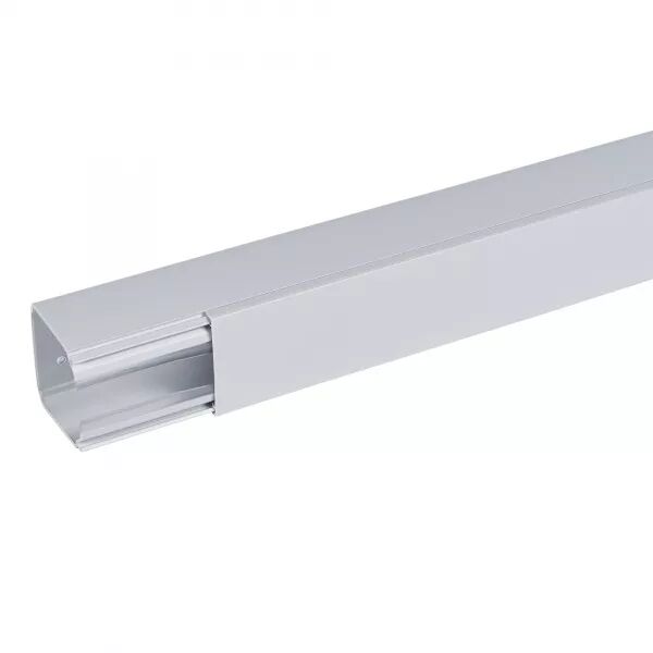 Goulotte distribution Viadis 60x60mm-Fond+couvercle-1 compart-Longueur 2m-Gris