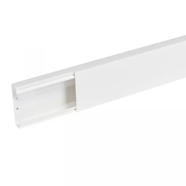 Goulotte distribution Viadis 80x25mm-Fond+couvercle-1 compart-Longueur 2m-Blanc