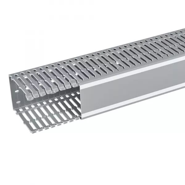 GOULOTTE LINA 25 80X100MM PVC GRIS RAL7030 - LONGUEUR 2M