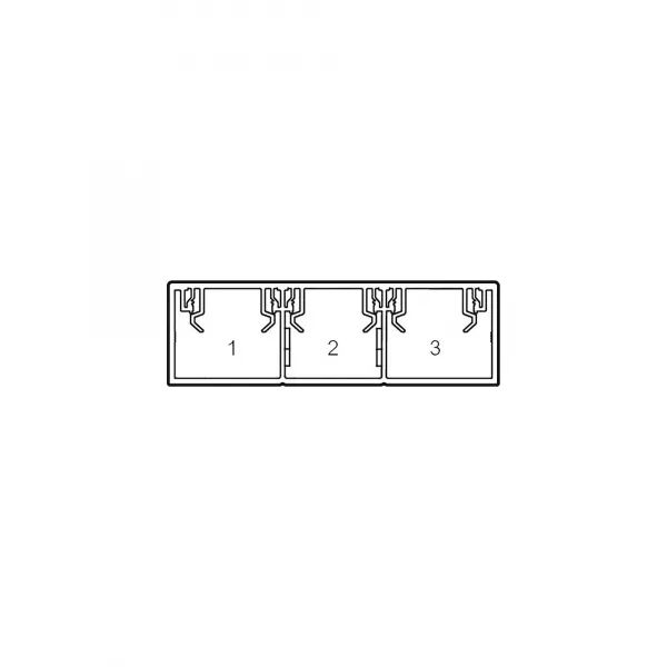 Goulotte Logix 45-160x50-3 compartiment-Livr� sans couvercle-PVC Alumnic RAL9006
