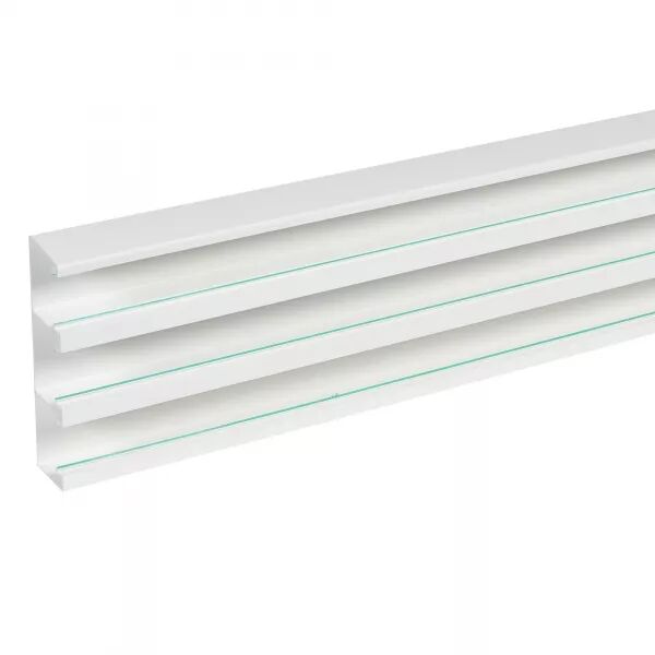 Goulotte Logix 45-190x50-3 compartiments-2m-Livr� sans couvercle-PVC Blanc Artic