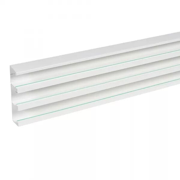 Goulotte Logix 45-190x50-3 compartiments-3m-Livr� sans couvercle-PVC Blanc Artic