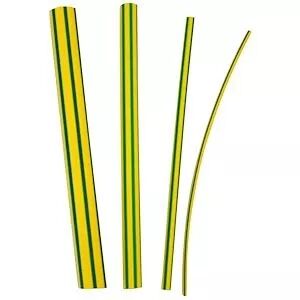 GTI 3000 3/1mm Gaine Thermor�tractable paroi fine en barre de 1m Vert/Jaune (85391)