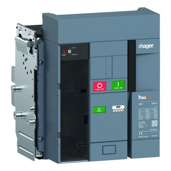 HAGER - Disjoncteur Ouvert HW1 55kA 1000A 3P D�brochable sans chassis pour TU sentinel (HW1M310ZB)