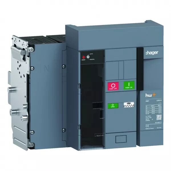 HAGER - Disjoncteur Ouvert HW1 55kA 1250A 4P D�brochable sans chassis pour TU Sent Ener (HW1M412ZE)