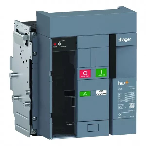 HAGER - Disjoncteur Ouvert HW1 66kA 1250A 3P D�brochable sans chassis pour TU Sent Ener (HW1E312ZE)