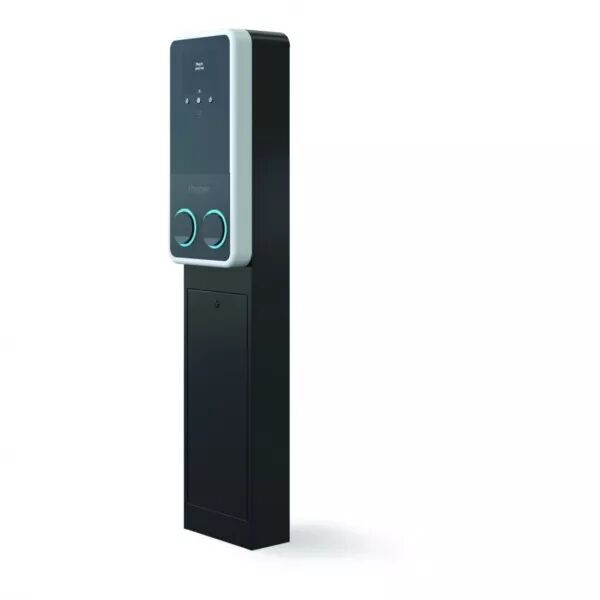 HAGER - Witty Park2 Borne totem IP55 IK10 2x7,4kW T2+TE+OCPP+MID+ECRAN+RFID+Protections (XVG207SQF)