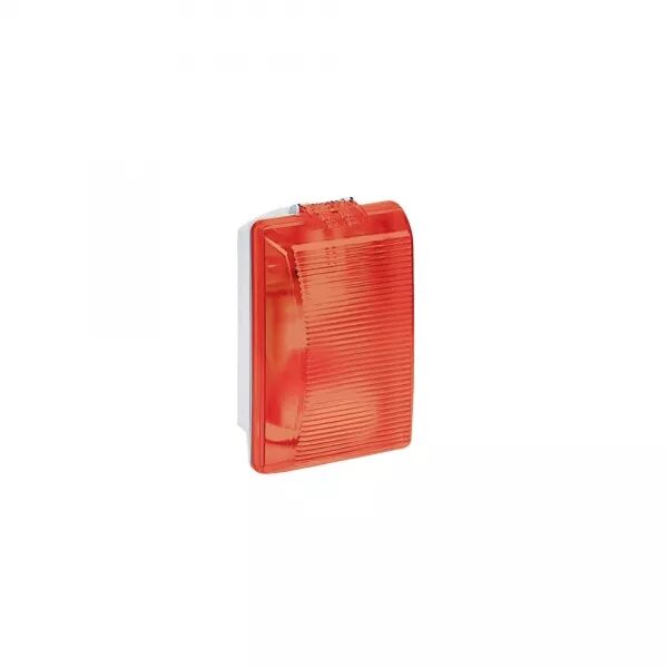 HUBLOT RECTANGULAIRE �TANCHE PLEXO AVEC DIFFUSEUR ROUGE POUR LAMPE E27
