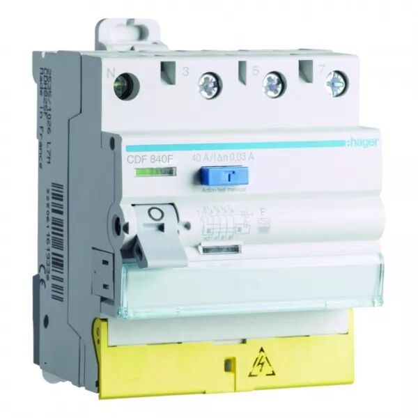 Inter diff 3P+N 40A 30mA type F Bornes d�cal�es (CDF840F)
