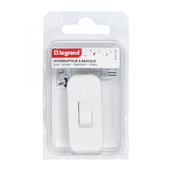 INTERRUPTEUR � BASCULE � TOUCHE DE COULEUR BLANC - BLISTER AVEC GENCOD