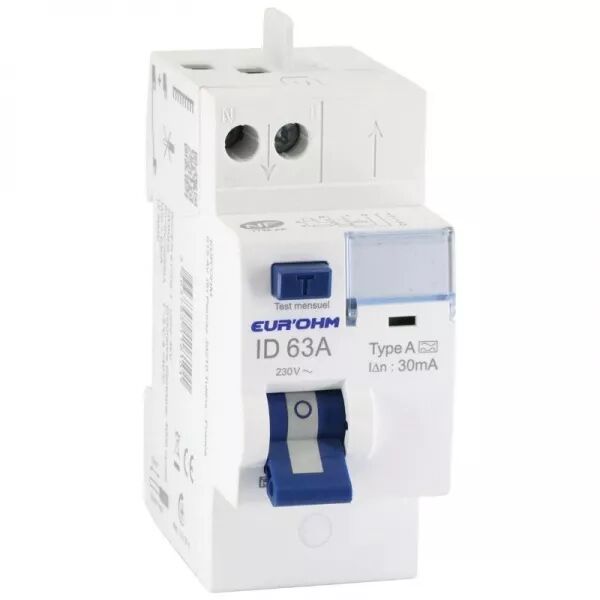Interrupteur diff�rentiel 63A 1P+N 30mA H/H cx rapides type A NF (23563)