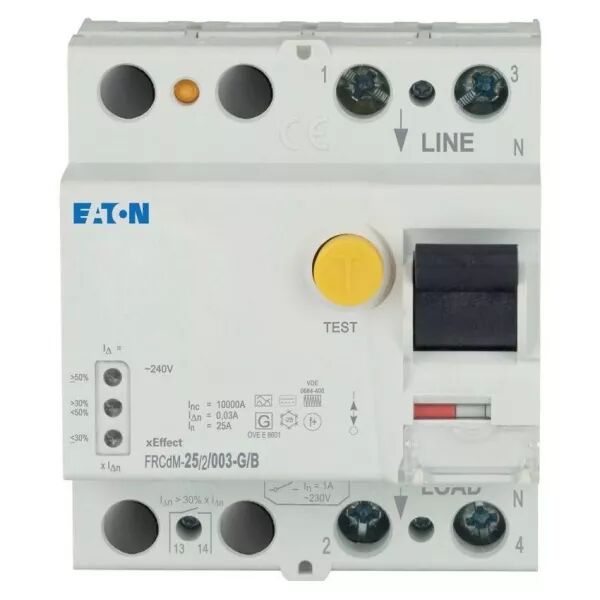 Interrupteur diff�rentiel digital FRCdM, 2P, 25A, type G/B, 30mA, 10kA (300638)