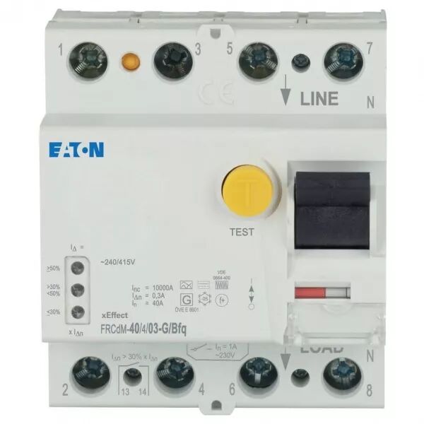 Interrupteur diff�rentiel digital FRCdM, 4P, 40A, type G/BFQ, 300mA (167905)