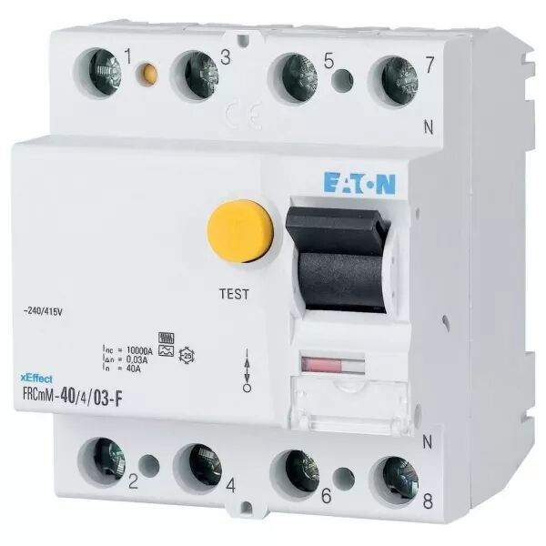 Interrupteur diff�rentiel FRCmM, 4P, 40A, type G/F, 100mA (187415)