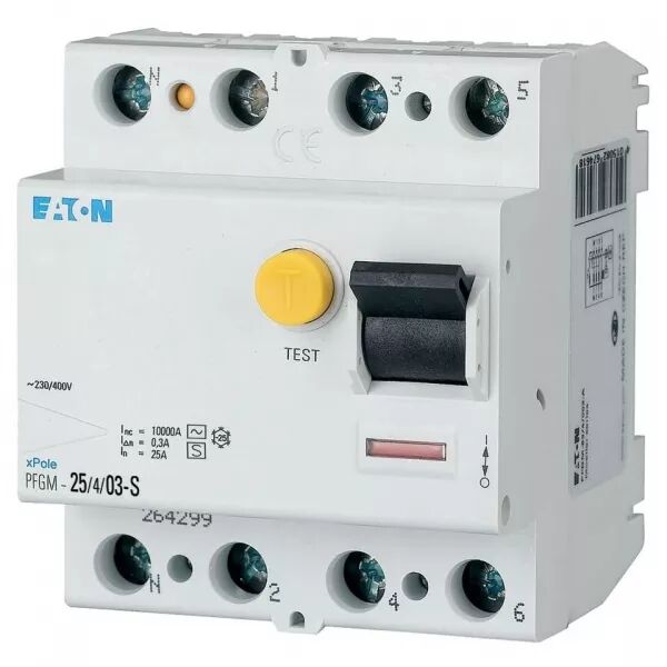 Interrupteur diff�rentiel PFGM, 4P, 25A 300mA type S (264299)