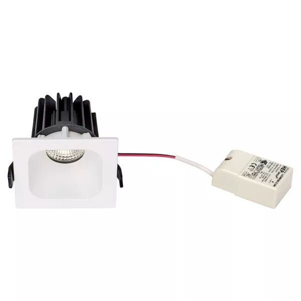IVARO - Downlight carr� fixe blanc, IP20/54, LED int�g. 30� 10,5W 4000K 850lm. (50444)
