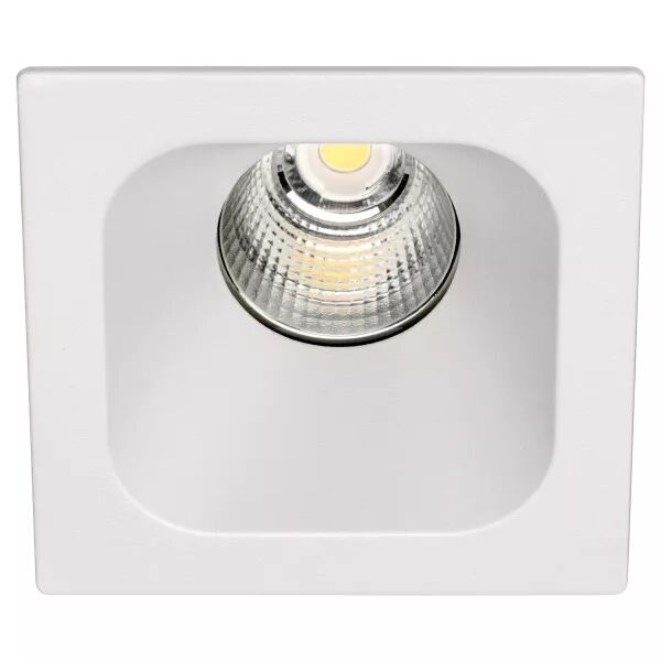 IVARO - Downlight carr� fixe blanc, IP44, LED int�g. 40� 13W 4000K 1100lm (50445)