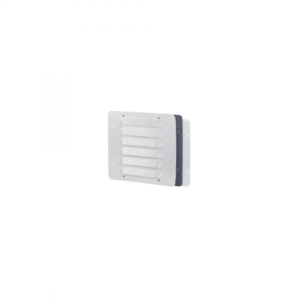 JEU DE 2 OU�ES D\'A�RATION M�TAL AVEC GRILLES IP32 IK10 - RAL7035 - 248X248MM