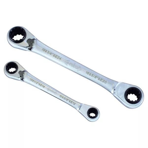 Jeu de 20 cl�s polygonales � cliquet 72 dents, universelles. (391601)