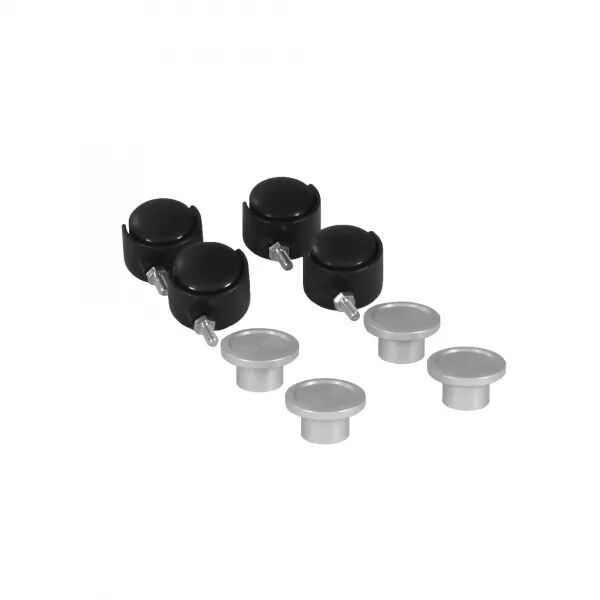Jeu de 4 roulettes et ranges cordons pied de colonnettes 1 et 2 compart. LOGIX
