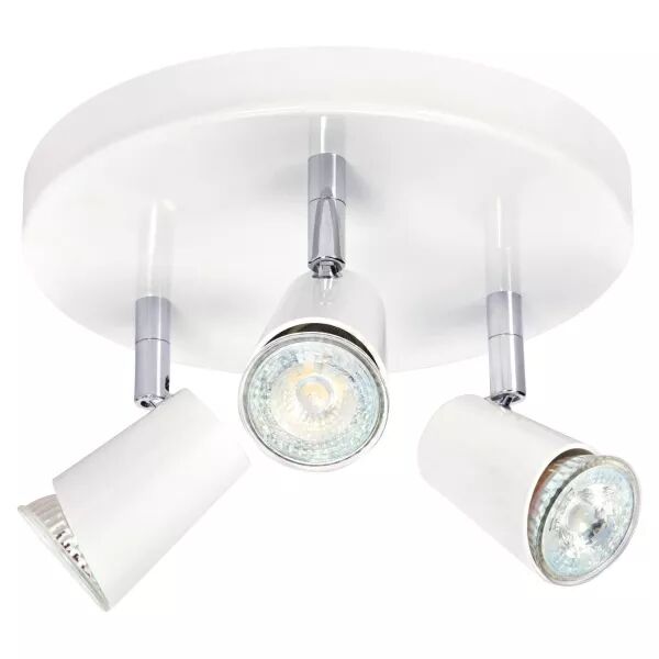 JUDY P3-Plafonnier 3 spots GU10, blanc, a/lpes LED 3,6W 3000K 400lm dimm. incl (4151)