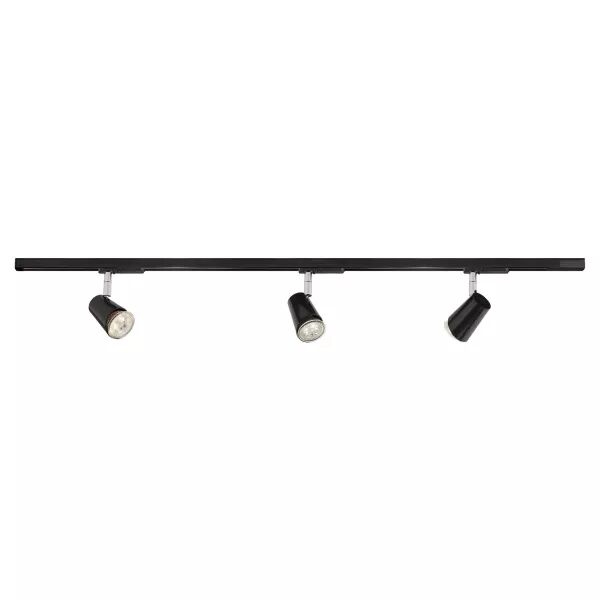JUDY-Rail 1all. 029 +3 spots GU10, noir, a/lpes LED 3,6W 3000K 400lm dimm. incl (4163)