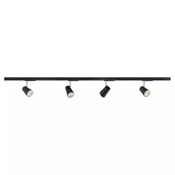 JUDY-Rail 1all. 029 +4 spots GU10, noir, a/lpes LED 3,6W 3000K 400lm dimm. incl (4164)