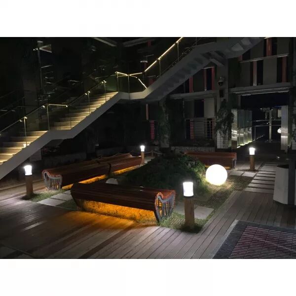 KADO - BORNE EXT. IP65 IK07, BOIS, E27 100W MAX., LPE NON INCL., HAUT. 75CM