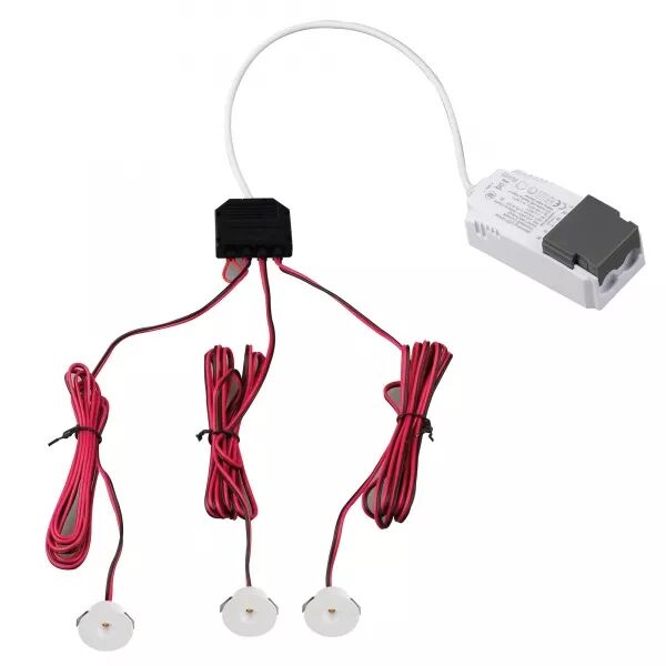 KIT 3 SPOTS SHARK ALU BLANC LED 6,5W 3X130LM 3000K 50000H DIMMABLES