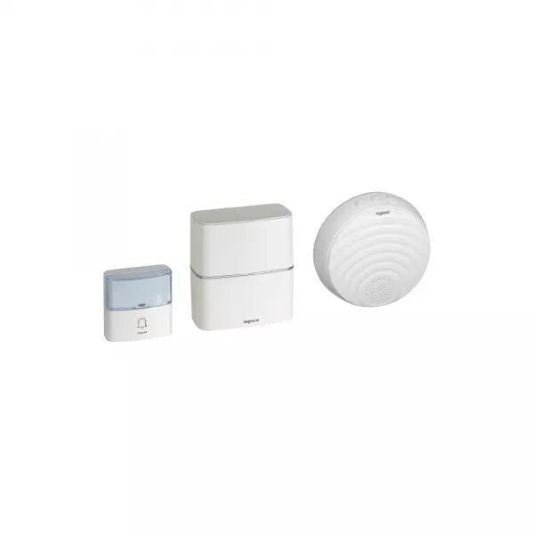 KIT CARILLON RADIO SANS FIL S�R�NIT� DOUBLE � PILES - BLANC