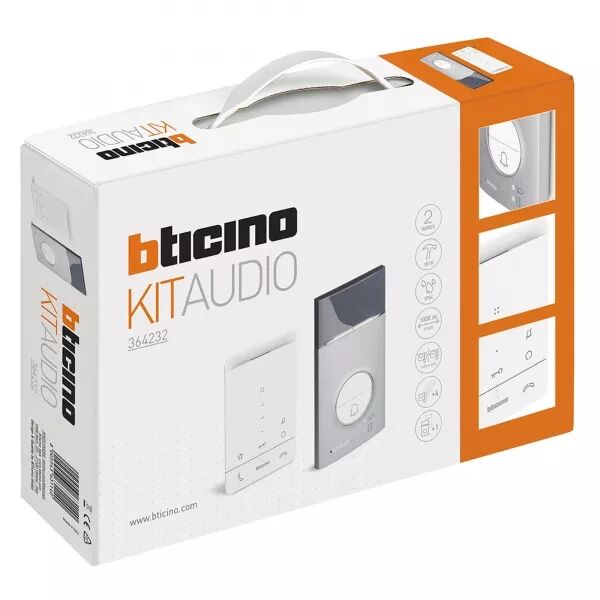 KIT CLASSE 100 AUDIO MAINS-LIBRES BLANC AVEC PLATINE LINEA 3000 GRIS