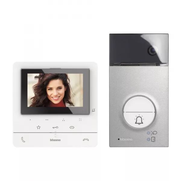 KIT CLASSE 100 �VOLU� VID�O COULEUR FINITION BLANC AVEC PLATINE LINEA3000 GRIS