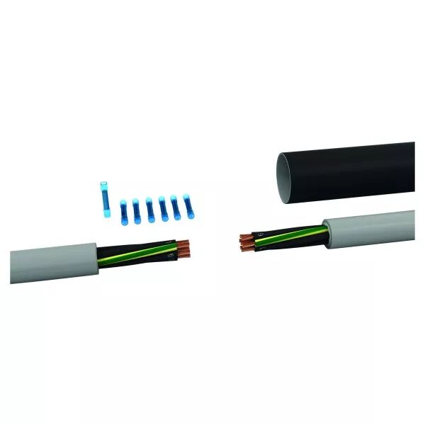 Kit gaine thermo. avec scellant et 7 cosses 1,5-2,5mm�. Long 250mm. (234680)