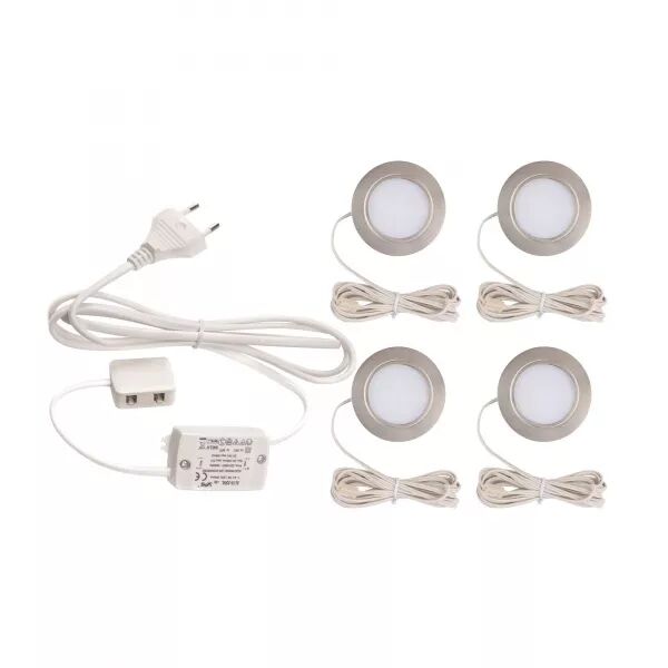 KIT MEUBLED - ENCASTR�S IP44 RONDS, FIXES, ALU, LED INT�G. 9W 4000K 4X170LM