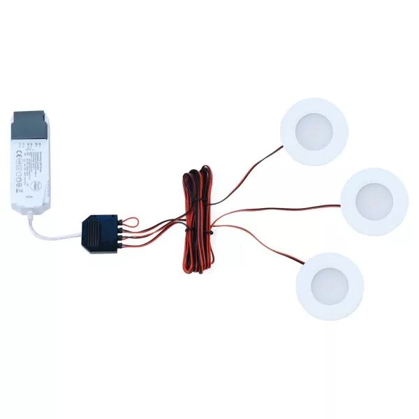 KIT MEUBLED IP65 - Spots LED IP65 3x3,5W 3x320lm 4000K blancs (50844)