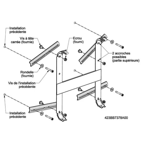 Kit pour adapter la fixation aux trous existants lors de remplacement d\'appareilM090035