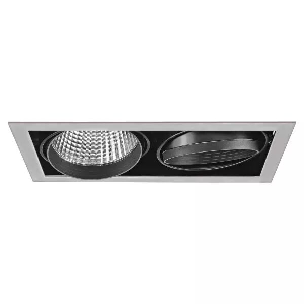 KIT QUADRA DUO -Downlight orient. gris, 2 mod. LED 34W 3000K 40� 3300lm incl (50476)