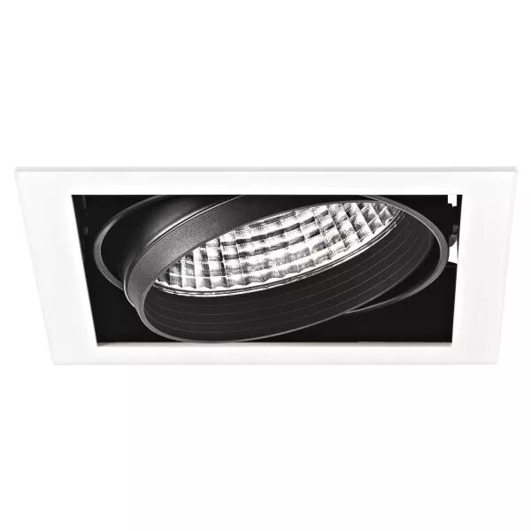 KIT QUADRA MONO -Downlight orient. blanc, module LED 34W 3000K 40� 3300lm incl (50470)