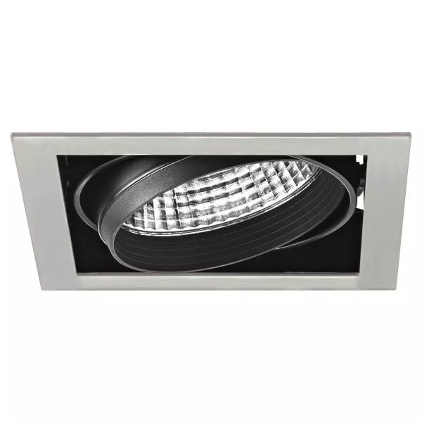 KIT QUADRA MONO -Downlight orient. gris, module LED 34W 4000K 40� 3400lm incl (50473)