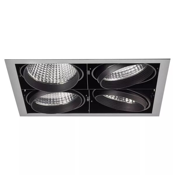 KIT QUADRA QUATRO -Downlight orient. gris, 4 mod. LED 34W 4000K 40� 3400lm incl (51185)