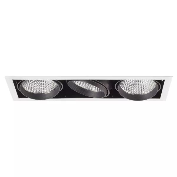 KIT QUADRA TERTIO -Downlight orient. blanc, 3 mod. LED 34W 3000K 40� 3300lm incl (51178)